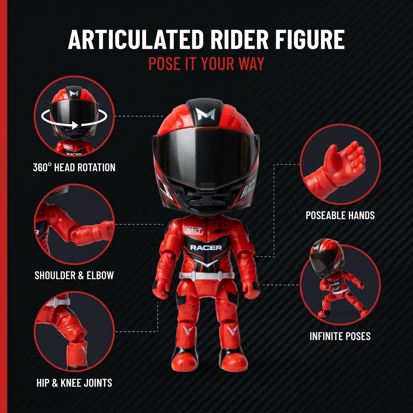 Rydex™ Verwandlungs-Biker Figur